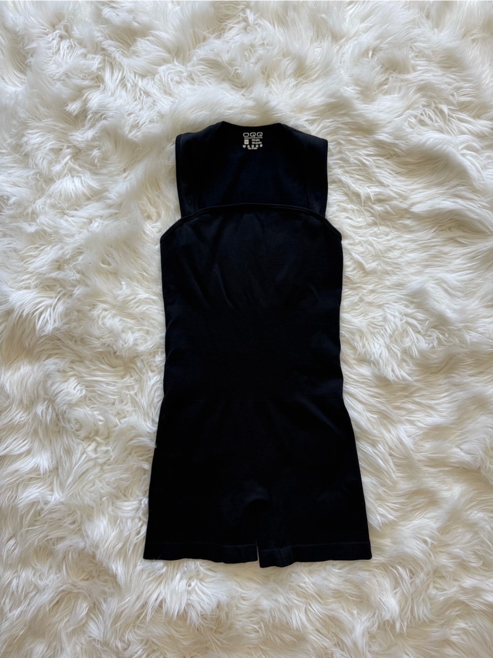 OQQ ribbed activewear romper